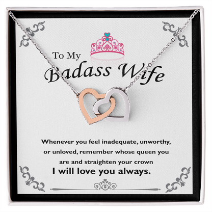 Two hearts Interlocklng, Necklace, Pendant, Love for him, her, Eternal Love