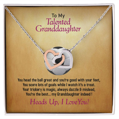 To My Talented Granddaughter-I Love You, Interlocking Hearts Necklace, Jewelry Gift - YERTIZZ.COM