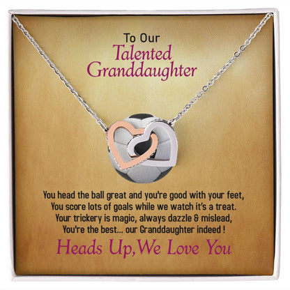 To Our Talented Granddaughter-We Love You, Interlocking Hearts Necklace, Jewelry Gift - YERTIZZ.COM