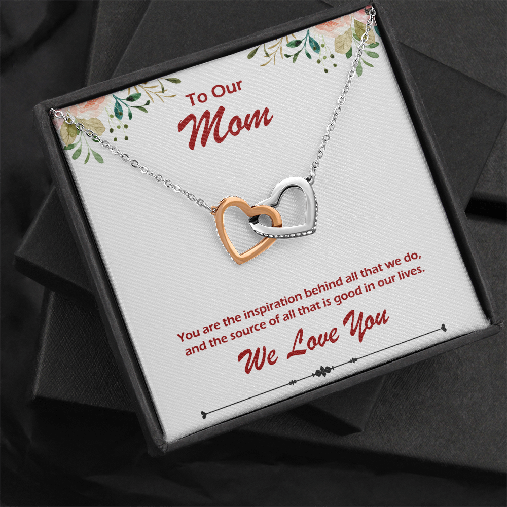 Two hearts Interlocklng, Necklace, Pendant, Love for him, her, Eternal Love