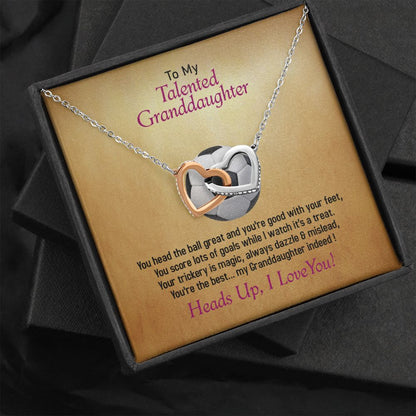 To My Talented Granddaughter-I Love You, Interlocking Hearts Necklace, Jewelry Gift - YERTIZZ.COM