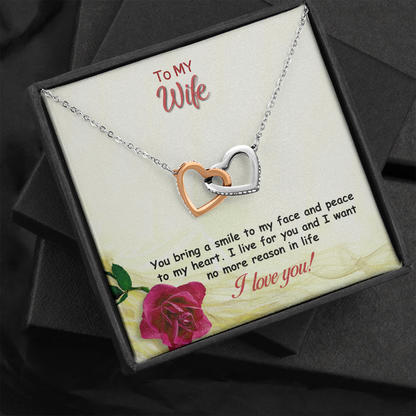 Two hearts Interlocklng, Necklace, Pendant, Love for him, her, Eternal Love