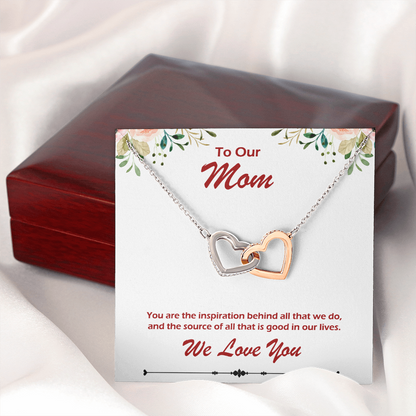 Two hearts Interlocklng, Necklace, Pendant, Love for him, her, Eternal Love