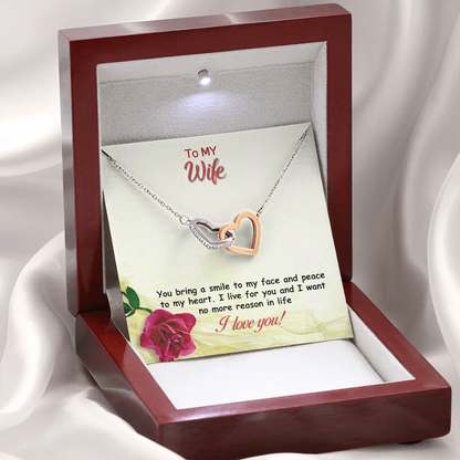 Two hearts Interlocklng, Necklace, Pendant, Love for him, her, Eternal Love