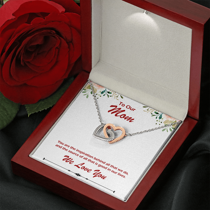 Two hearts Interlocklng, Necklace, Pendant, Love for him, her, Eternal Love