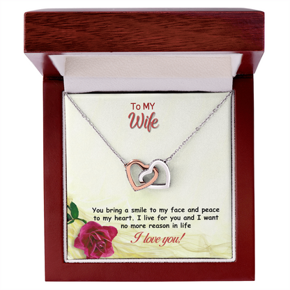 Two hearts Interlocklng, Necklace, Pendant, Love for him, her, Eternal Love