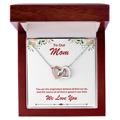 Two hearts Interlocklng, Necklace, Pendant, Love for him, her, Eternal Love