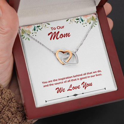 Two hearts Interlocklng, Necklace, Pendant, Love for him, her, Eternal Love