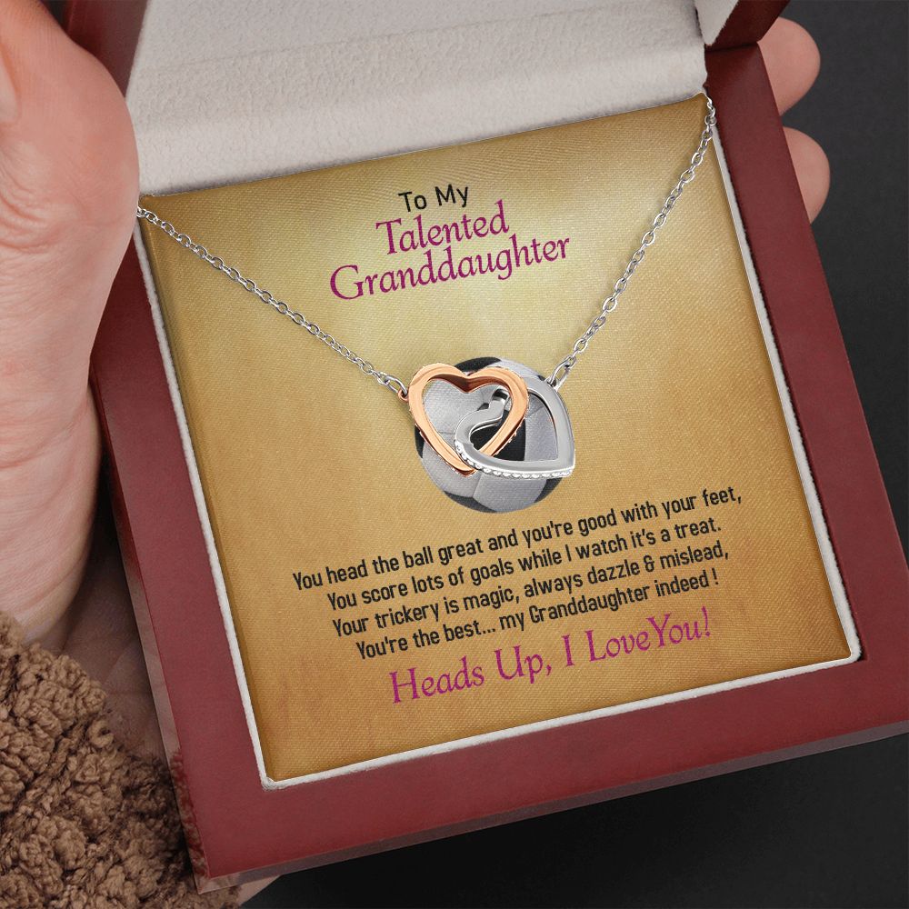 To My Talented Granddaughter-I Love You, Interlocking Hearts Necklace, Jewelry Gift - YERTIZZ.COM