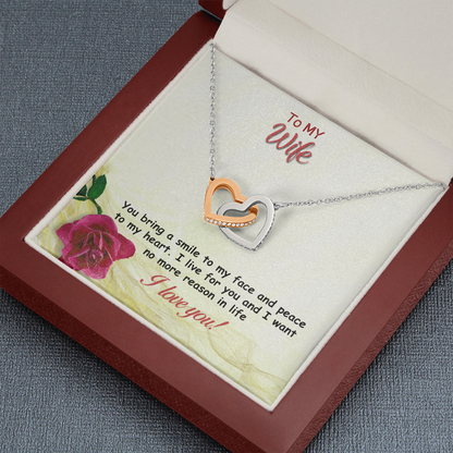 Two hearts Interlocklng, Necklace, Pendant, Love for him, her, Eternal Love